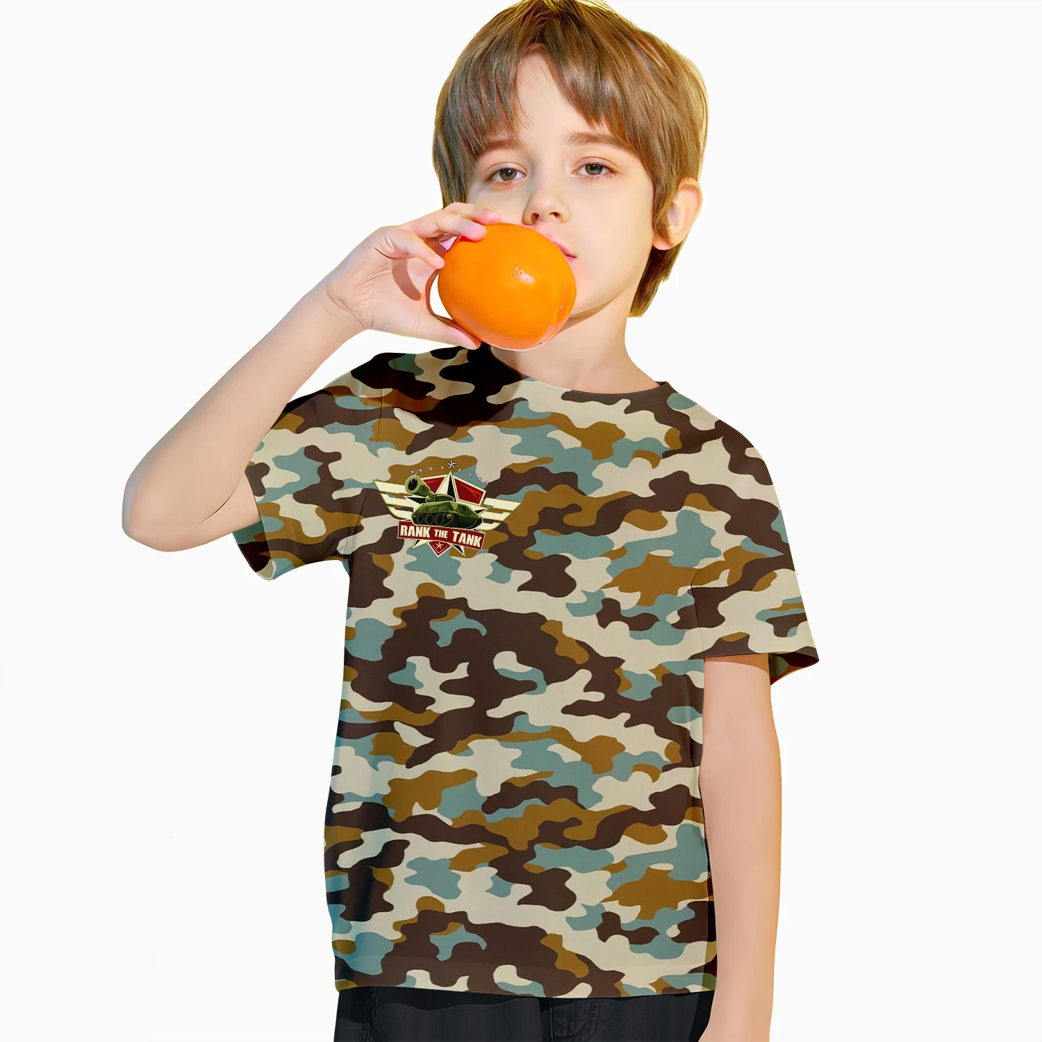 Camouflage Clothing Children\'s T-Shirt Short Sleeved Cute 3d Cartoon Print Child Toddler Baby Infant Boys And Girls Clothing