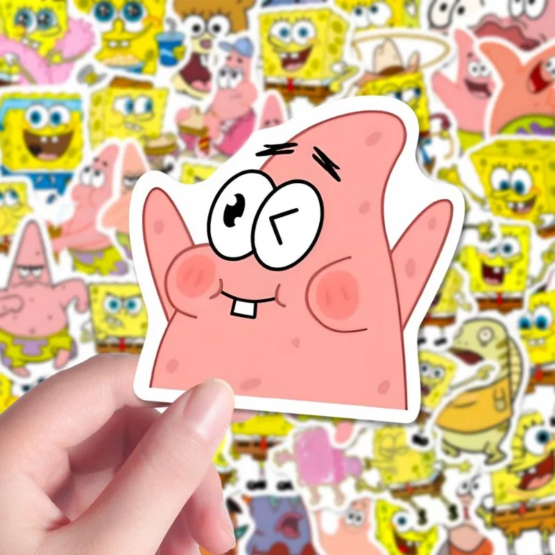 65PCS Cartoon Cute SpongeBob SquarePants Stickers Cell Phone Case Water Cup Suitcase Laptop Decorative Stickers Wholesale