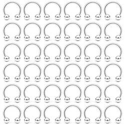 Wholesale 100PCS/Lot Surgical Steel Nose Ring Hoop Nostril Piercing Septum Ring Horseshoe Fake Nose Ring Body Jewelry 20G 16G