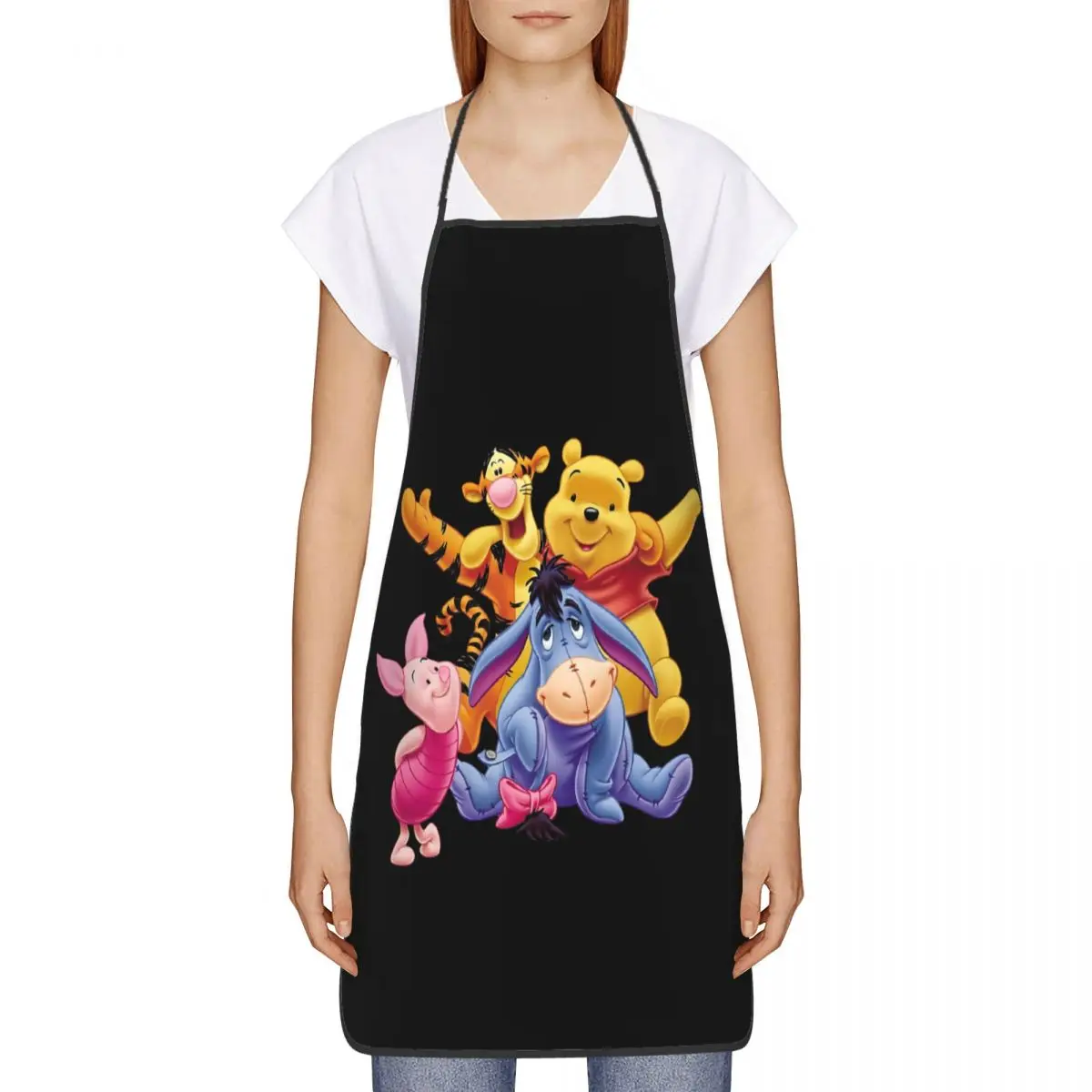 Custom Bib Winnie The Pooh Apron Men Women Unisex Adult Chef Kitchen Cooking Bear Tablier Cuisine Gardening