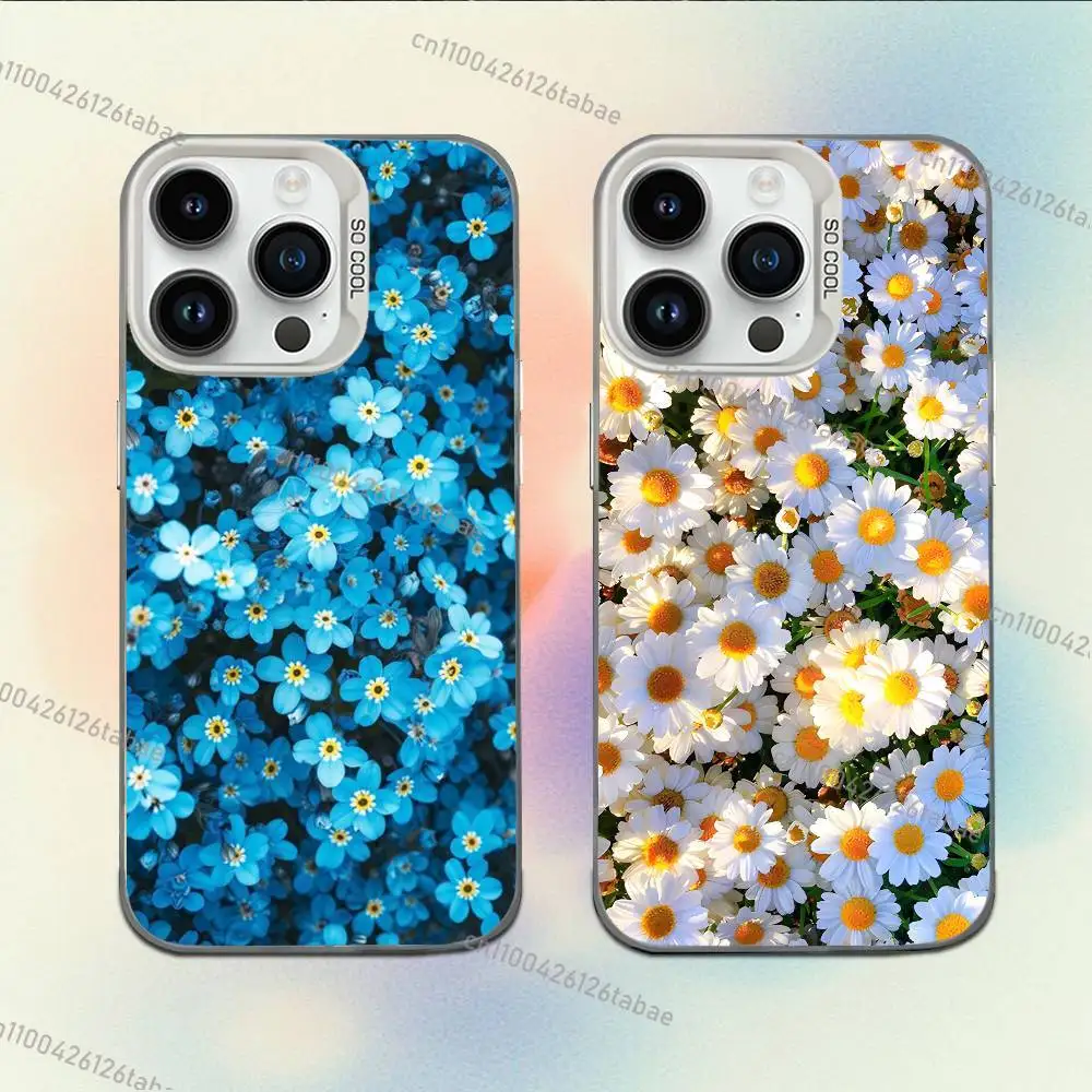 

INS Colorful Flowers Phone Case For iPhone 17,16,15,14,13,12,11,Mini,Pro,E,MAX White Candy Matte Shockproof Cover