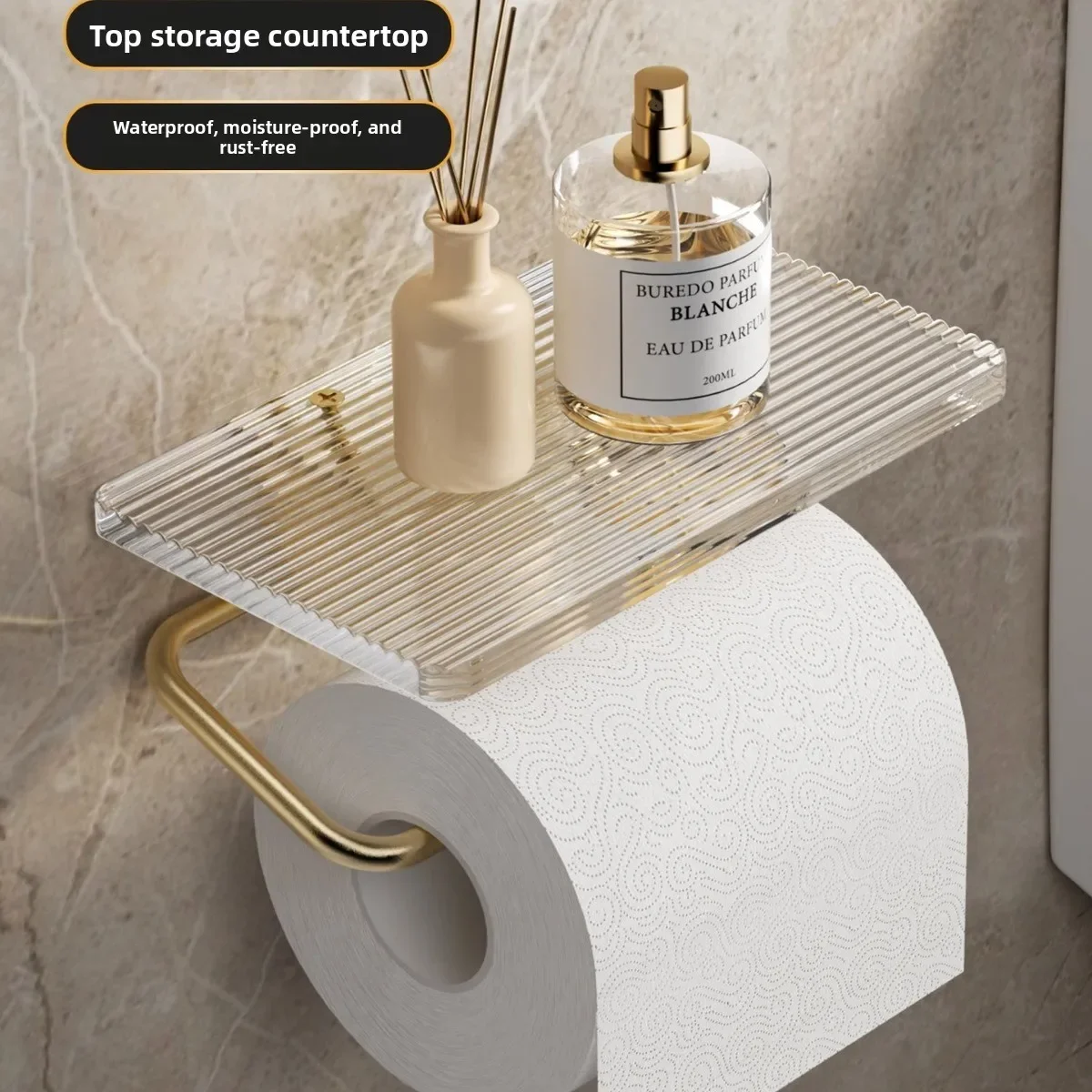 Luxury-lite acrylic tissue holder - wall-mounted toilet paper box for the bathroom