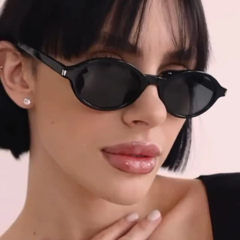 

Fashion Small Oval Sunglasses Women Shades UV400 Retro Punk Men Leopard Blue Girls Sun Glasses for Promotion