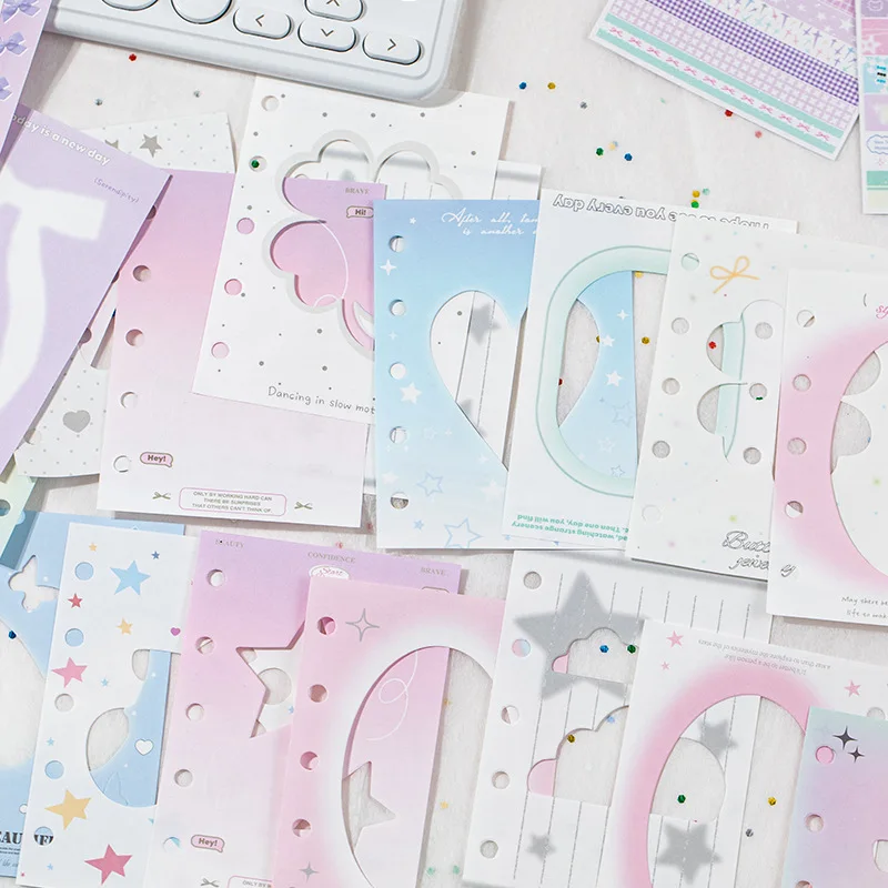 M5 Starlight Fragment Series Ins Wind Small Fresh Film Covered Hollow Hand Booklet Loose leaf Decorative Paper