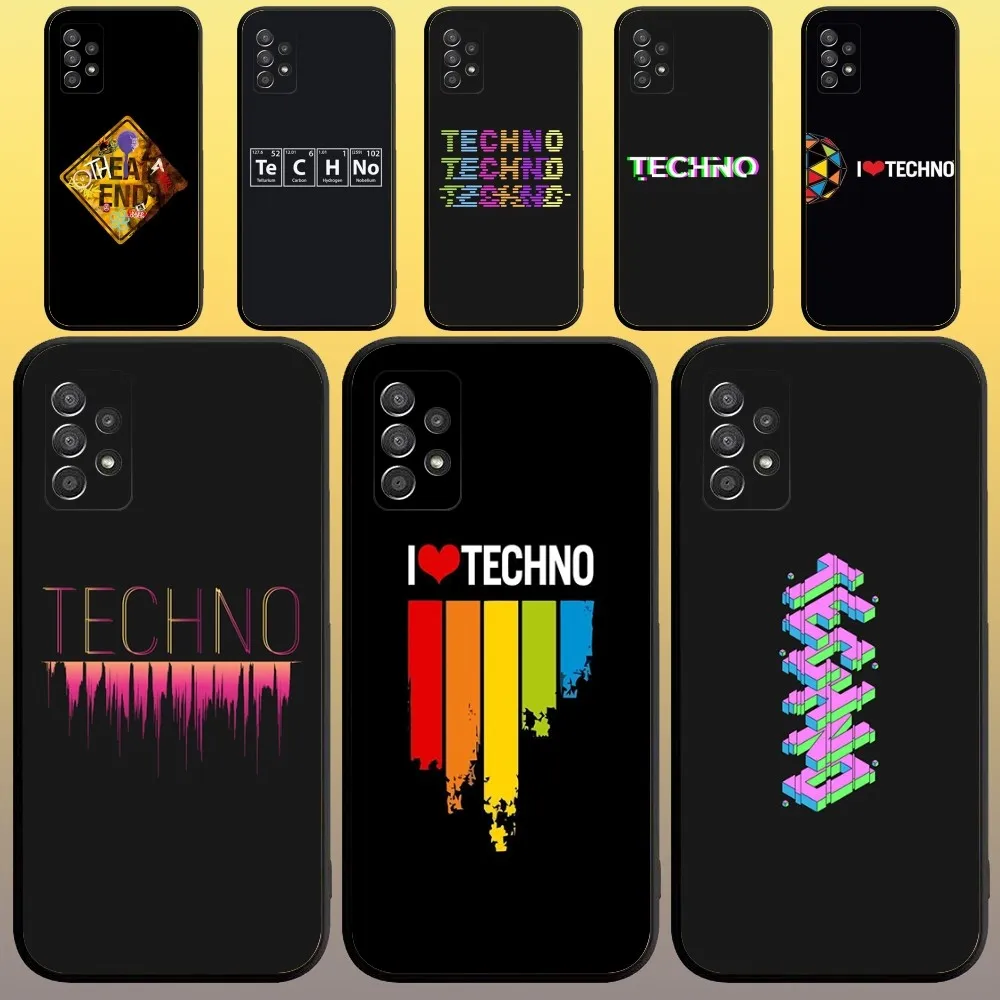 Techno Music Phone Case for SamsungA 91,80,73,72,71,70,53,52,51,42,41,40,32,31,30,22,21,20,13 S 4G 5G Soft Black Case