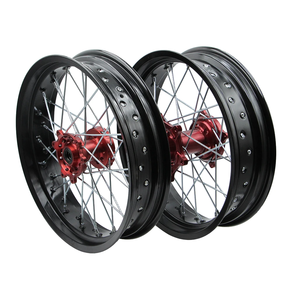 3.50x17 4.25x17 Spoked Aluminum Wheel Rim Set For KTM EXC EXC‑E SX SX‑F XCW 150 200 250 300 350 450 2003‑2018 Dirt Bike