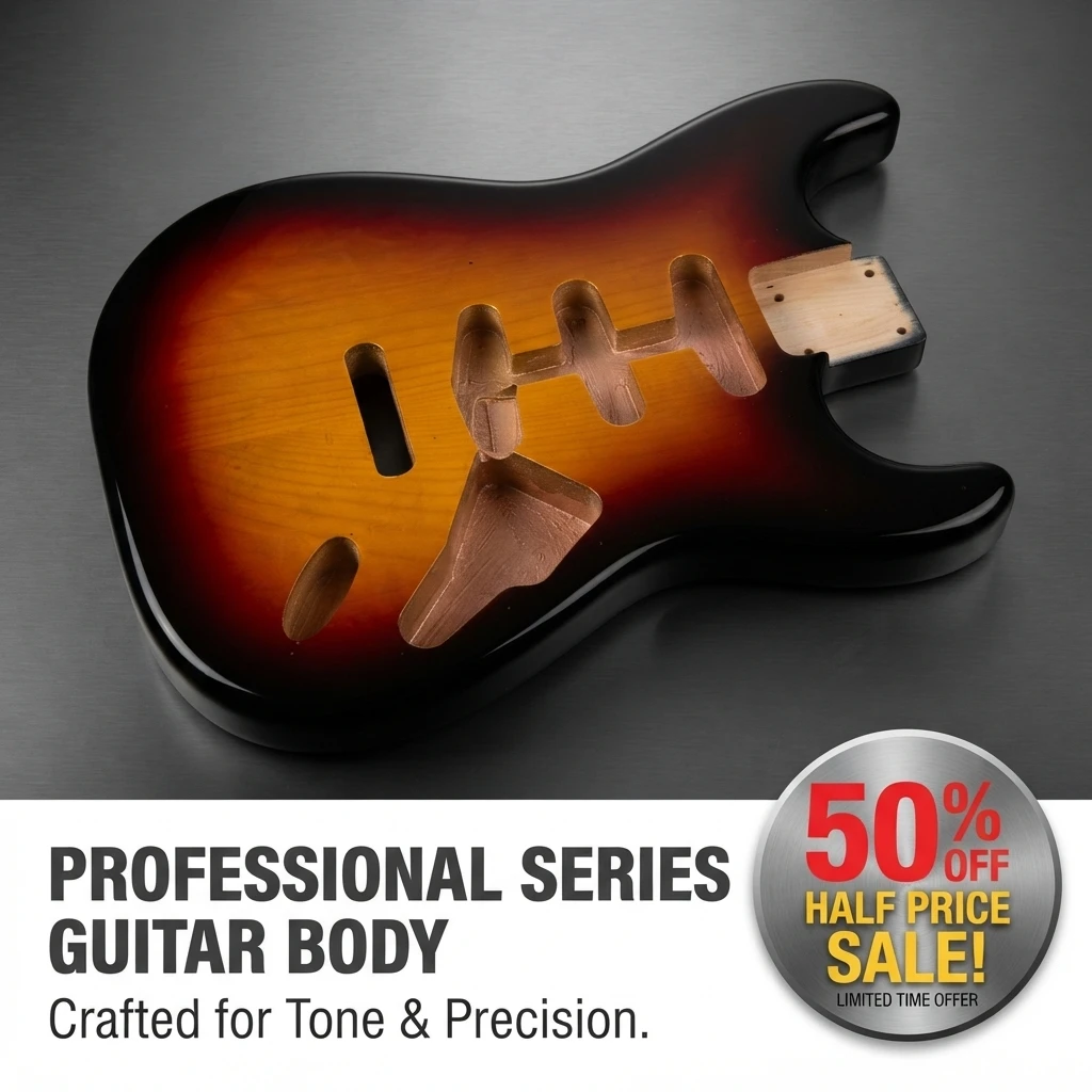 ** Alder Wood Sunburst ST Style Guitar Body Gloss Finish Durable Black Binding Reliable Fast For Express Shipping