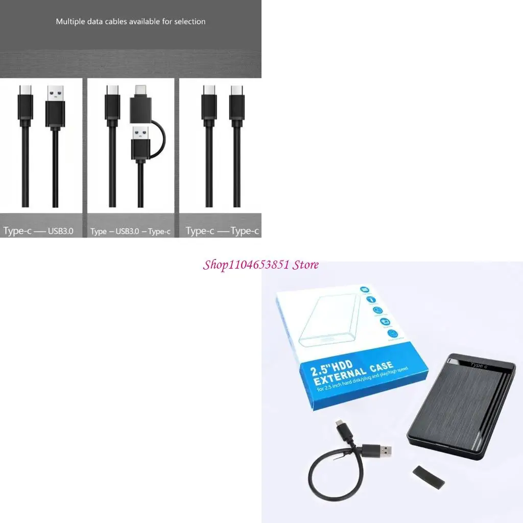 Toolsfree USB 3.1 Type C (5Gbps) HDD SSD Enclosure Caddy for 2.5Inch SATAIII Hard Drive Disk