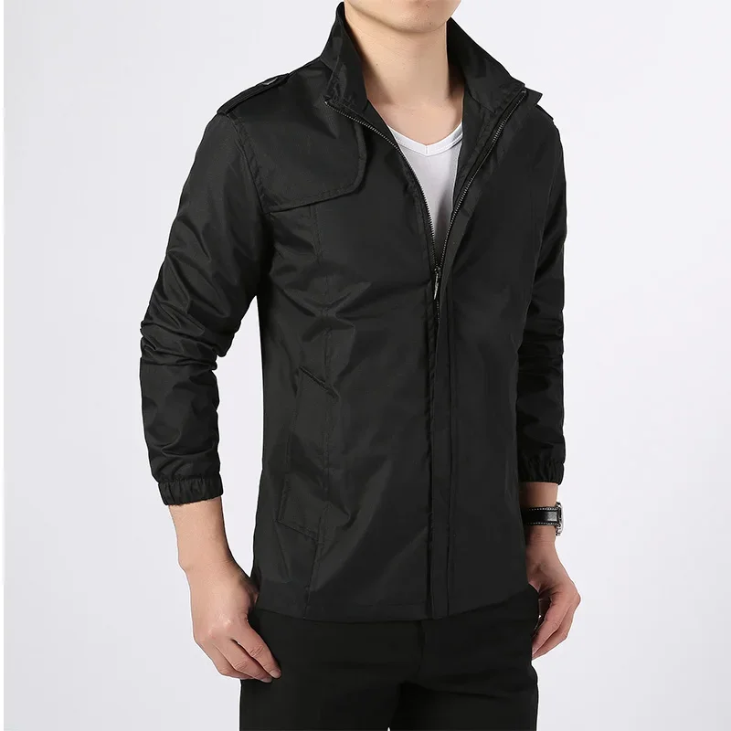 

men's Jacket Breathable Business Casual Sports All-match Stand Collar Jacket Business Gentleman's Top Quality Men's Clothing