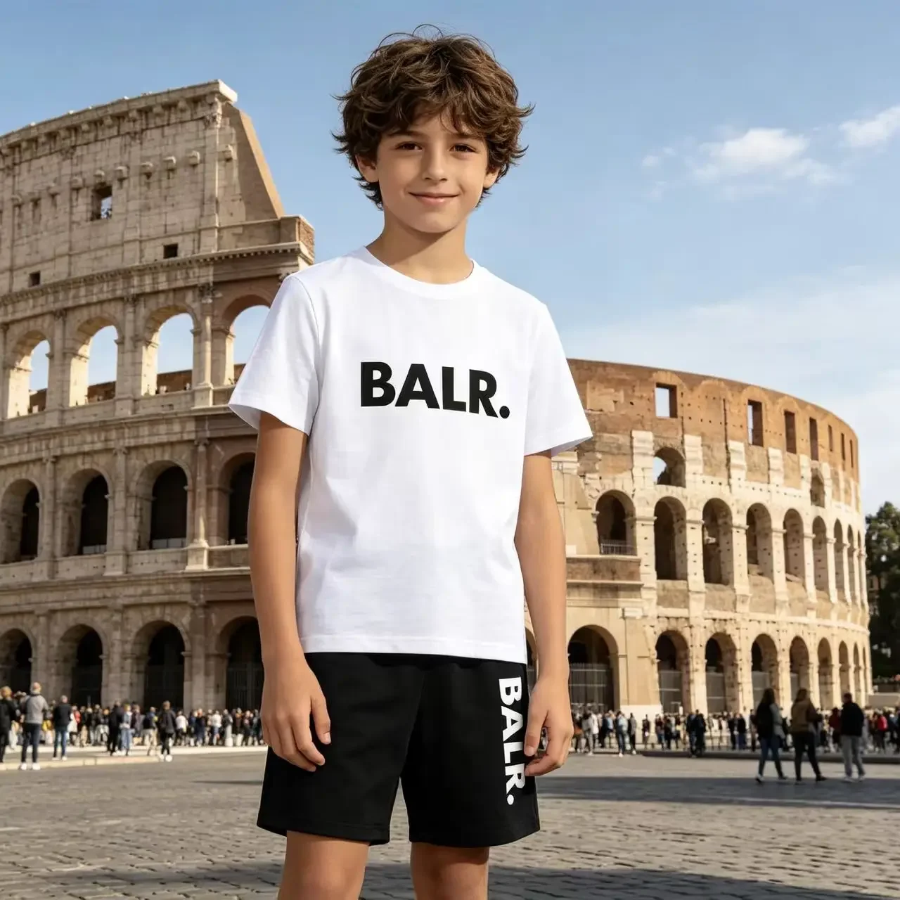 

Kids Trendy Simple Letter Print Summer Fashion Breathable Tees+Shorts 2pcs Sportsuits 4-13 Years Boys Girls Outfits Clothes Sets