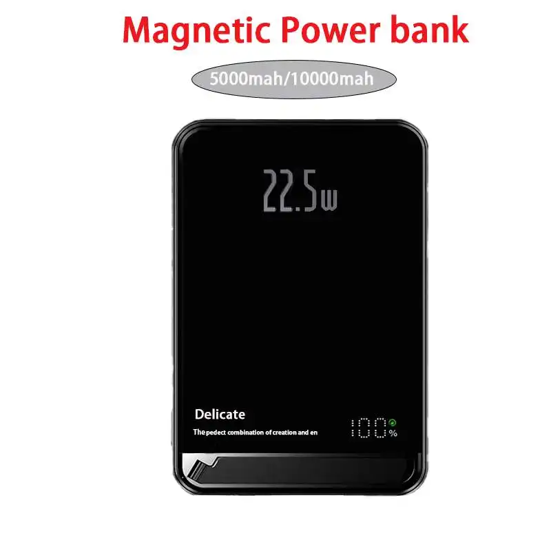 New High Quality Alloy PowerBank Backup Battery For Magsafe With Gift Powerbank Magnetic Wireless Phone Charger With Phone Hold