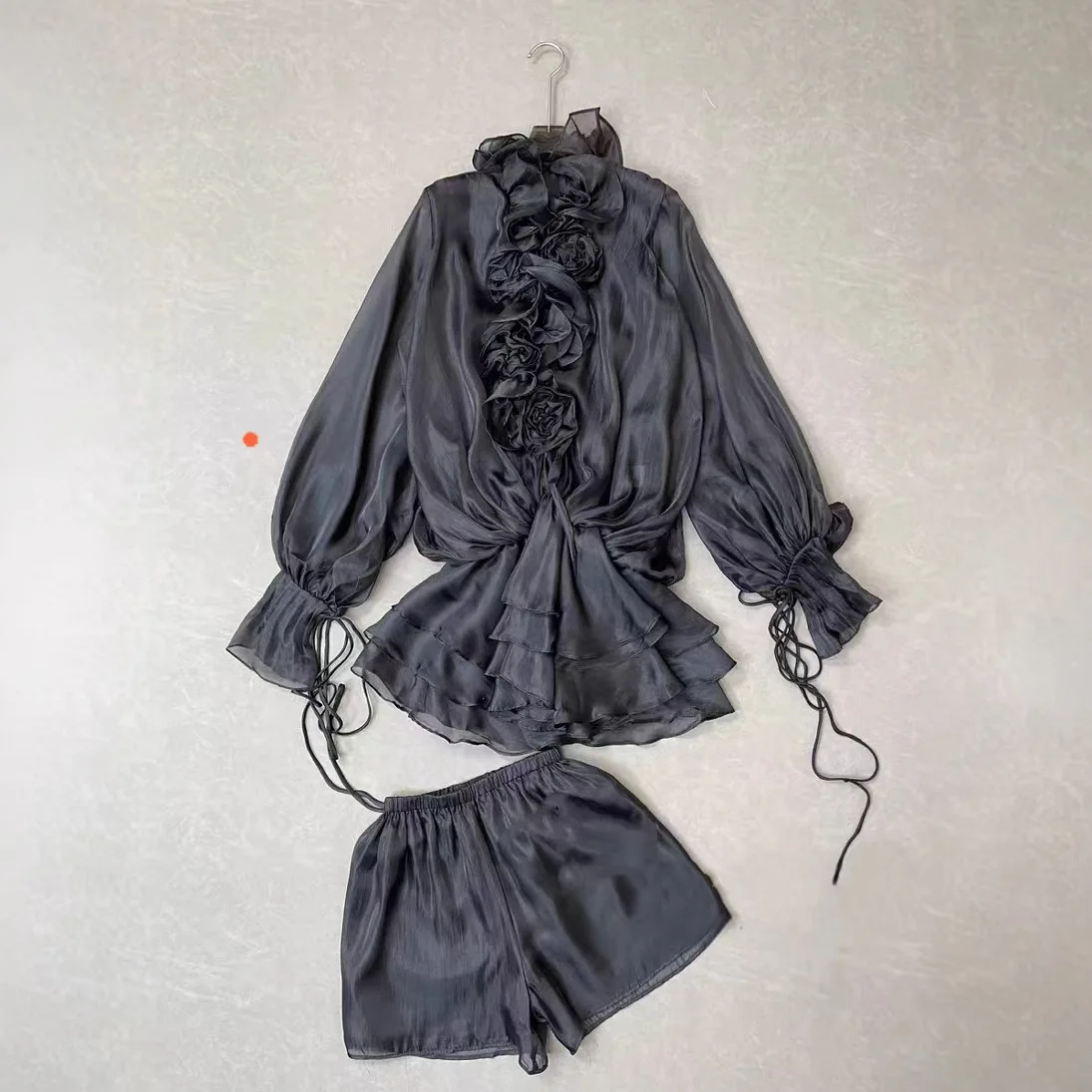 

Элегантная летняя женская юбка-фонарь с кружевной отделкой, поясом, 3D цветочным дизайном и высокой талией, А-силуэт