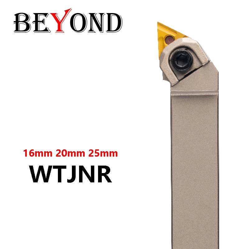 BEYOND WTJNR1616H16 WTJNR2020K16 WTJNR2525M16 WTJNR WTJNL 1616 Lathe Cutter White Nickel Plating External Turning Tool Holder