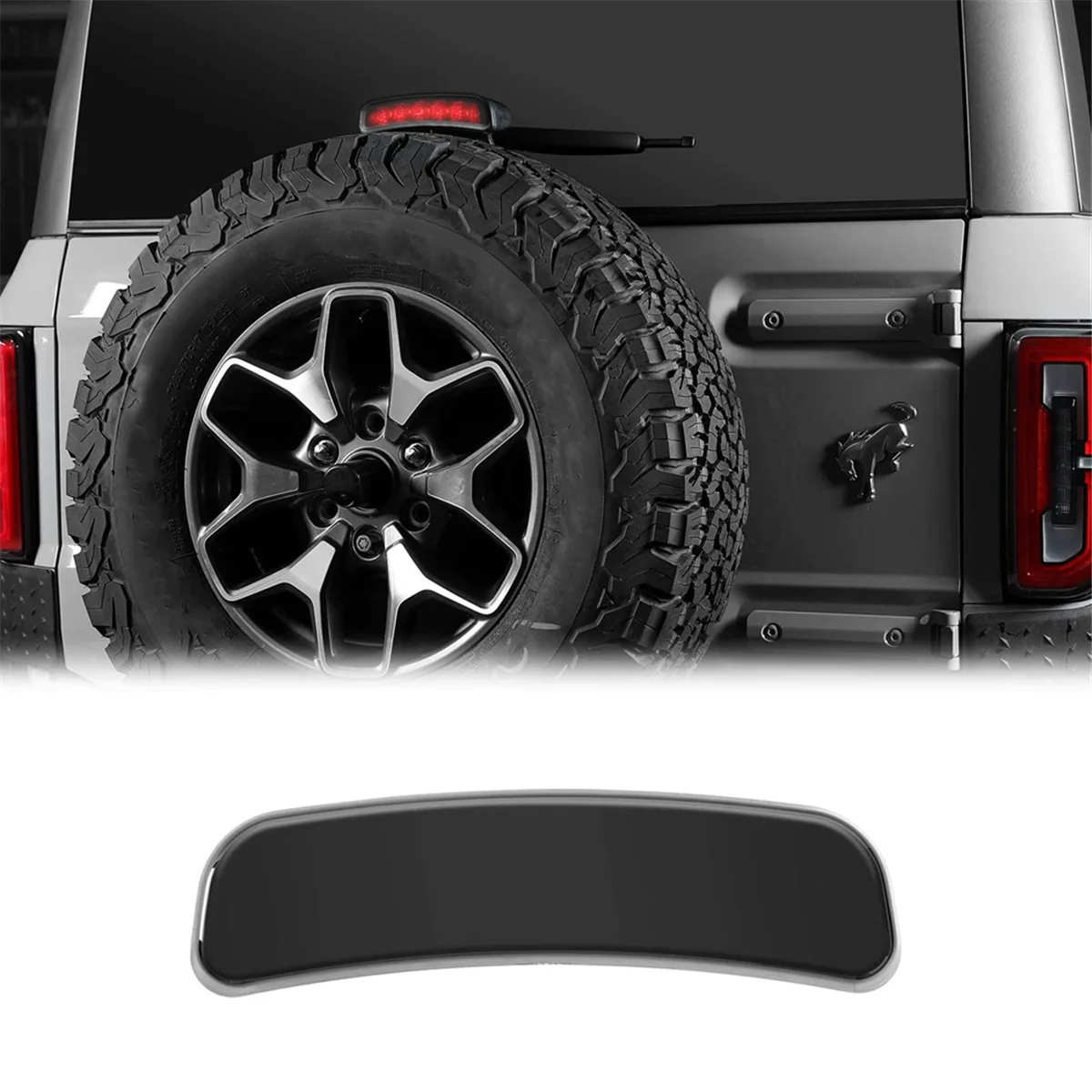 

For Ford Bronco 2021 2022 2023 3Rd Brake Light Cover, Third High Mount Stop Light Cover Accessories, Smoke Black