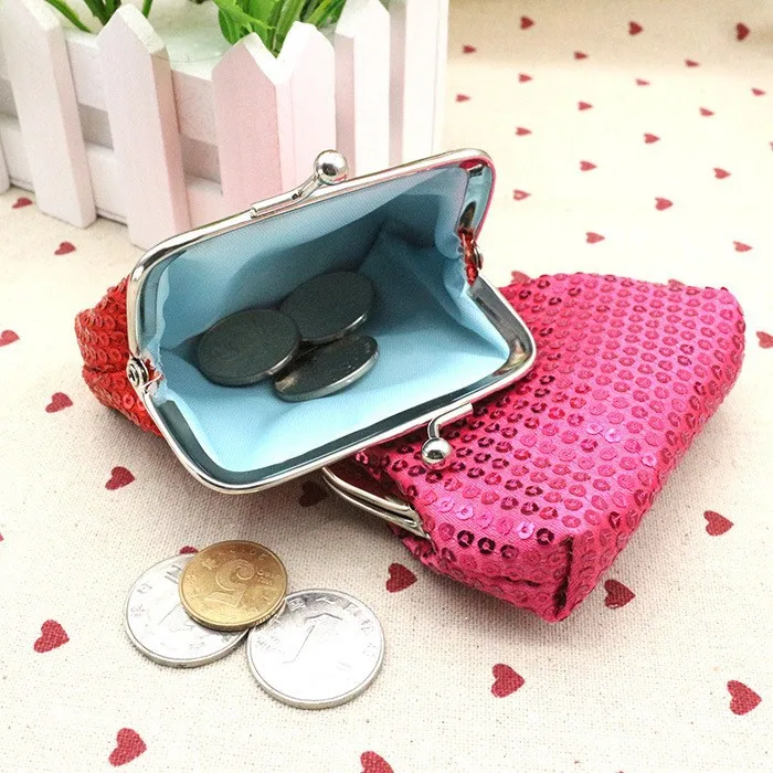 Sequins Wallet Women Coin Bag Mini Shiny Purse Card Holder Keys Earphone Bags Fashion Bling Hasp Clutch Pouch Change Wallets