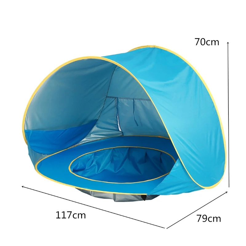 Tienda de campaña con piscina para bebés, refugio solar infantil con protección UV e impermeable