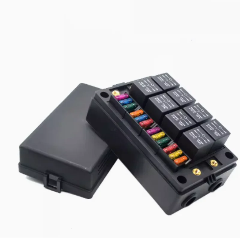 Multi-way Automotive Relay Fuse RV DC Electromagnet Relay Control Box 12-Channel Modified Fuse Box 12V 24V Relays