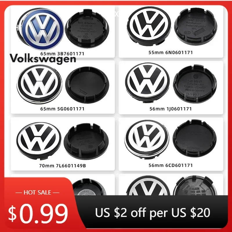 

For VOLKSWAGEN VW 4pcs 55mm 56mm 65mm 70mm Car Styling Wheel Center Cap Hub Covers Badge Accessories For VW Volkswagen Golf 3B76
