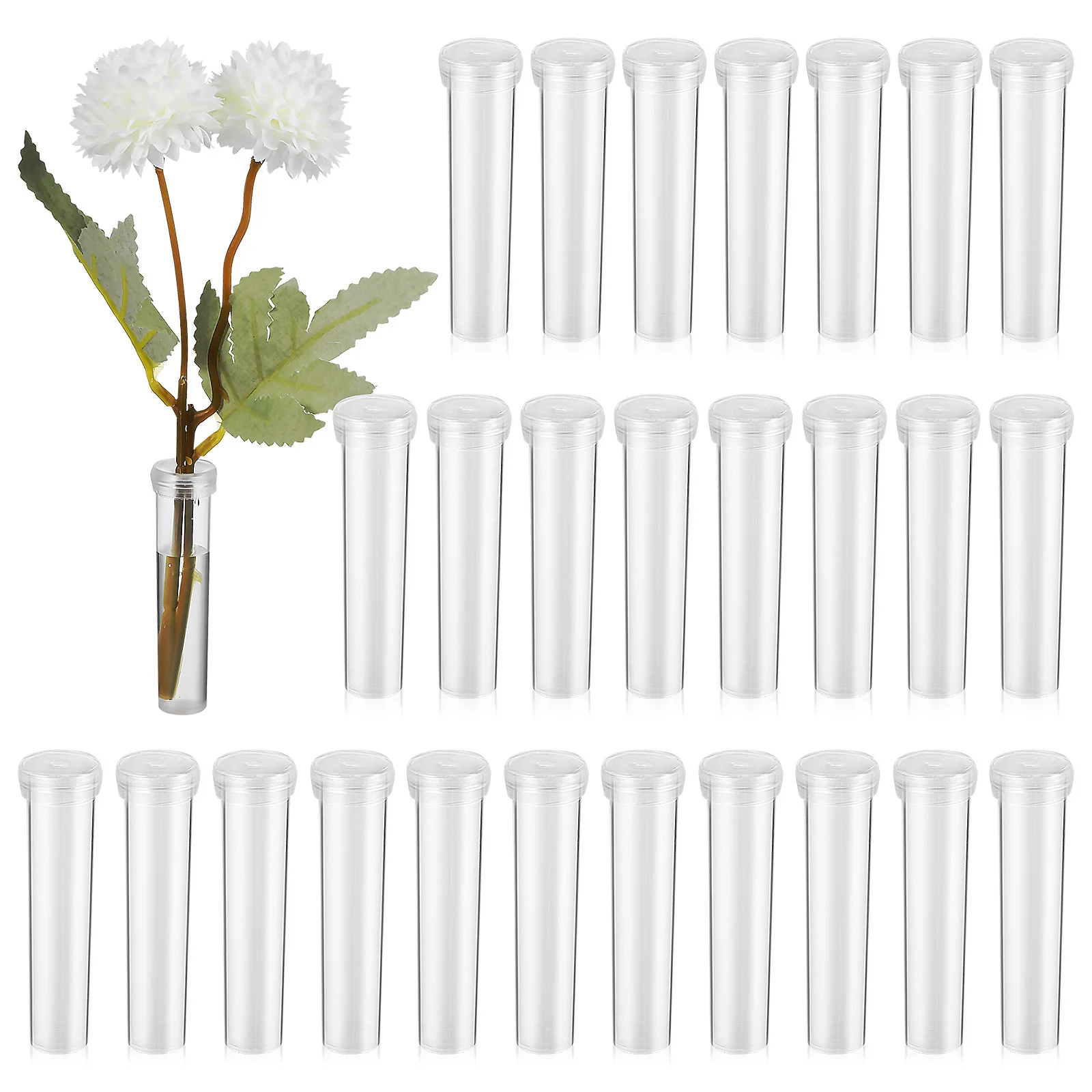 

100Pcs Fresh Flower Nutrient Tubes Leak-Proof Floral Water Tubes for Stem Preservation Universal Size Easy to Use Arrangement