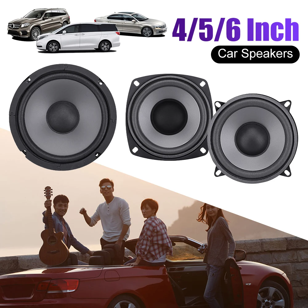 

1/2 шт. автомобильные сабвуферы, стереодинамики 4/5/6 дюймов, автомобильные Hi-Fi коаксиальные динамики, полнодиапазонные сабвуферы для автомобиля