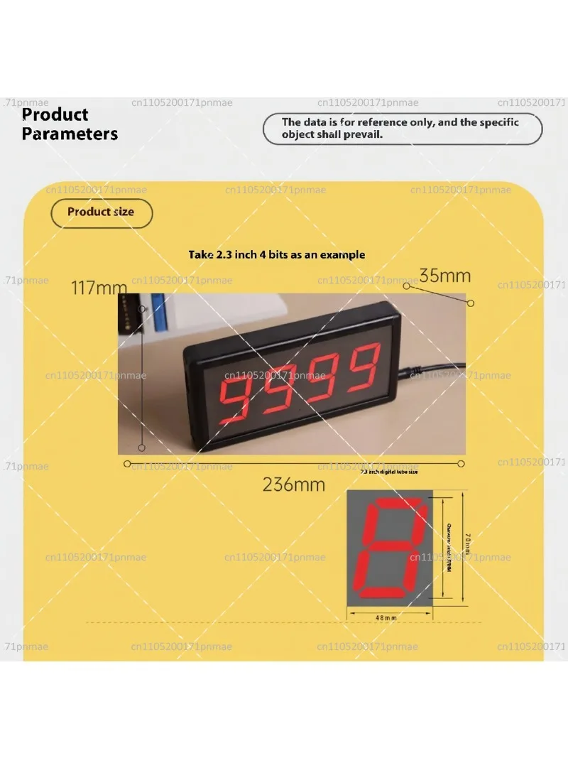 2.3 Inch 4 Digit LED Countdown Stopwatch Timer Digital Display with Remote Control for Speech Training Timing
