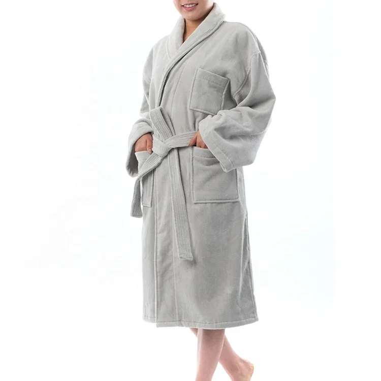 100% cotton toweling terry and velvet reverse unisex lovers soft bath robe men and women night robe sleepwear male casual home