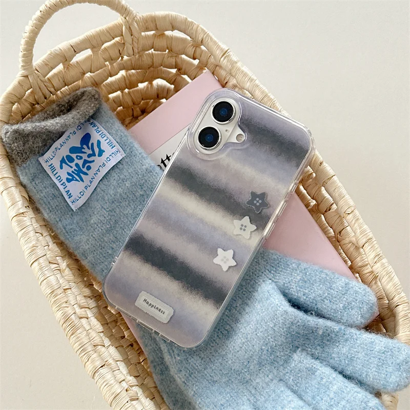 كريستال شفاف أبيض IND | طبقة مزدوجة متدرجة باللون الرمادي | أفضل هدية لصديق | آيفون 11 12 13 14 15 16 17 برو ماكس #3