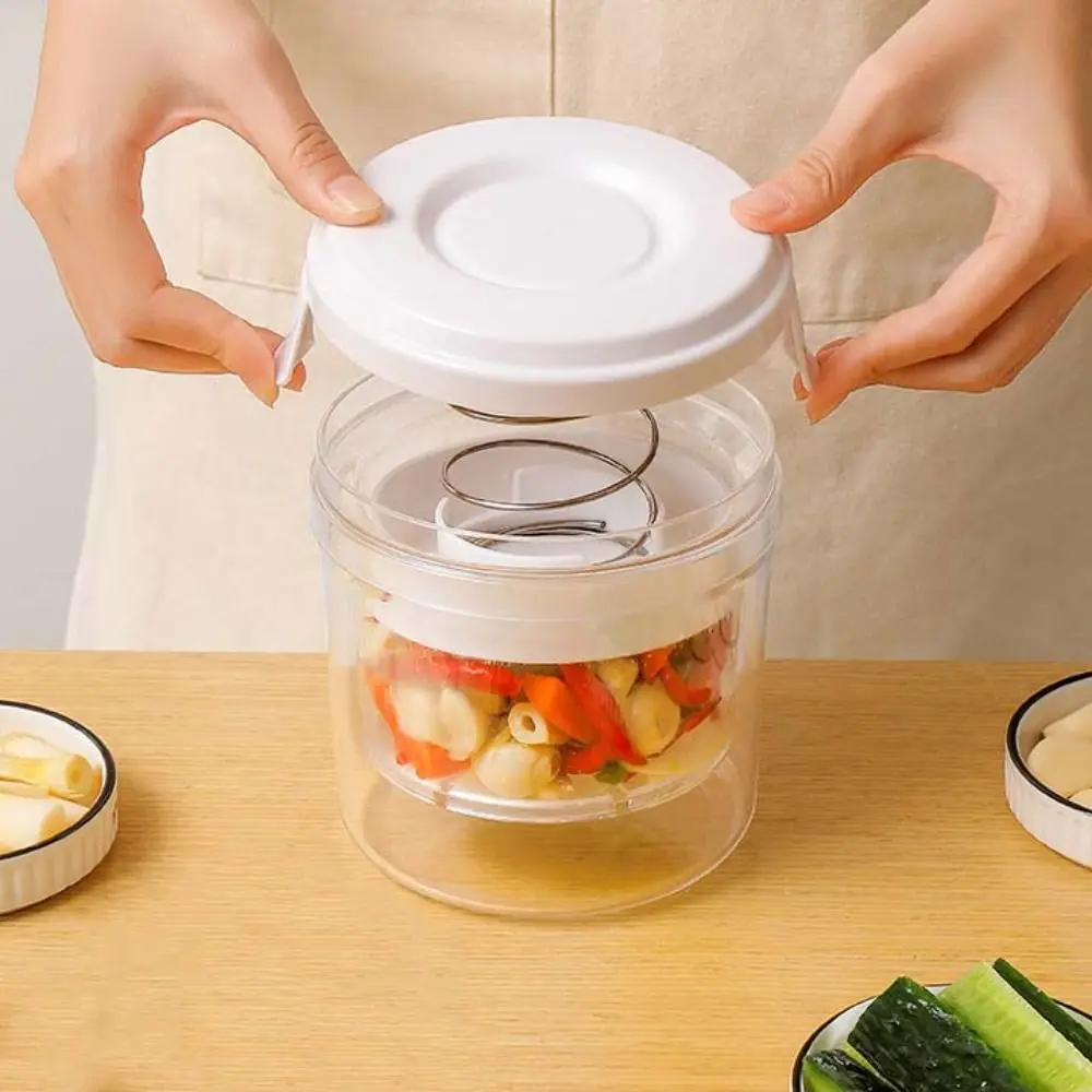 Multifunctional Press Design Yogurt Filter with Spring Sealed Vegetable Dehydrator Fine Mesh Visible Pickle Jar Olives