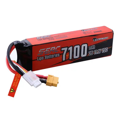 SUNPADOW 3S Lipo Battery 7100mAh 11.1V 70C Soft Pack Rechargeable with XT60 for RC Vehicles Car Plane DJI Drone Truck Buggy