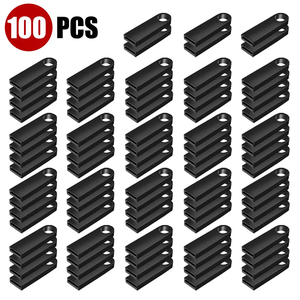 

100PCS Free Custom LOGO USB Flash Drives Metal 64GB Free logo Black 32GB Pen drive 16GB Memory stick U disk 8GB 4GB