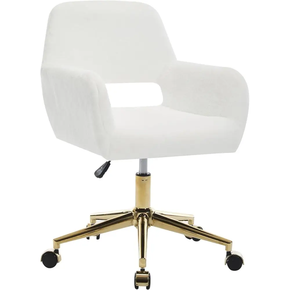 

aux ur Swivel Desk Chair, ern luy Makeup Vanity Chair, Height Adjustable Armchair with Gold Base, Ergonomic Oice Chair