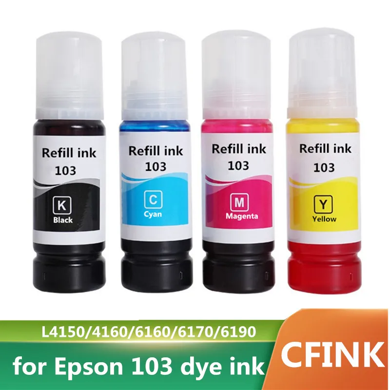 T103 103 104 Refill Dye Ink For Epson Eco Tank L1110 L3100 L3110 L3111 L3116 L3150 L3151 L3156 L3160 5190 Desktop Printer