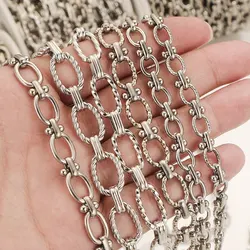 1M New High Quality Stainless Steel Thick Chain Multi-style Egg Buckle Barbell Do Not Fade Personality Punk DIYBracelet Necklace