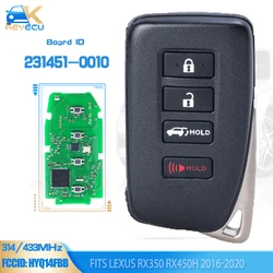 KEYECU 231451-0010 G HYQ14FBB 314.3/433MHz for Lexus RX350 RX450h 2016 2017 2018 2019 2020 Keyless Smart Remote Key Fob