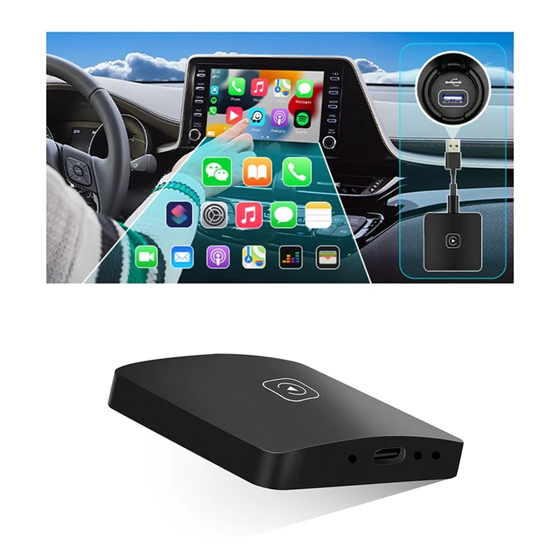 

Car Ai Box 2-In-1 Wireless Carplay Android Auto Adapter Smart Car Ai Box Car Wired Carplay To Wireless Carplay