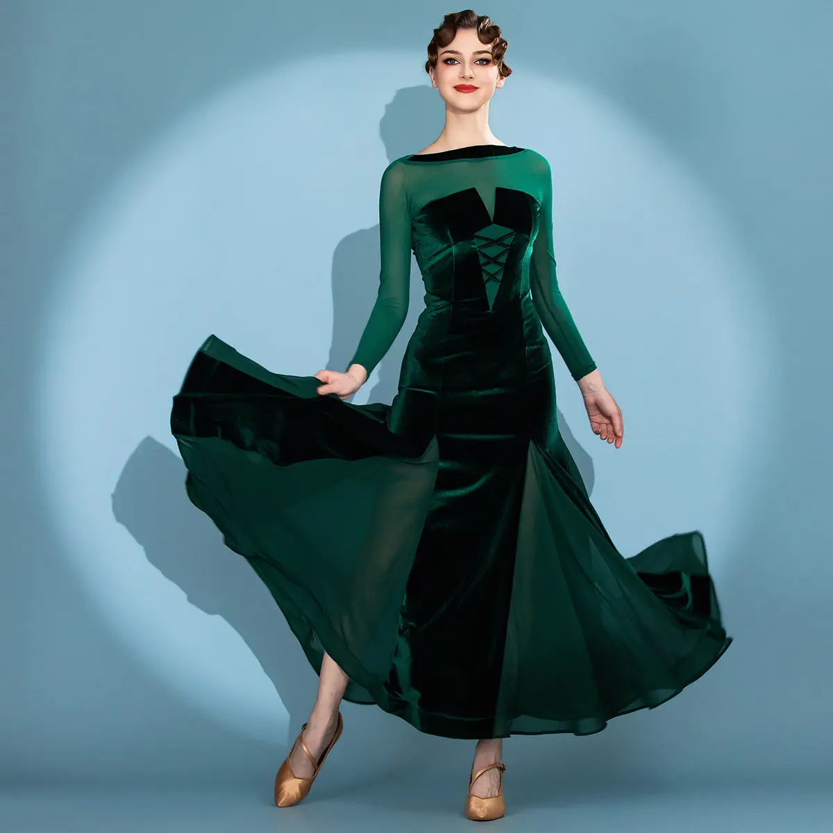 2026 New Velvet Modern Dance Dress Three-color Optional Upgraded Version Of High-quality Velvet Ballroom Dance Dress Clothing