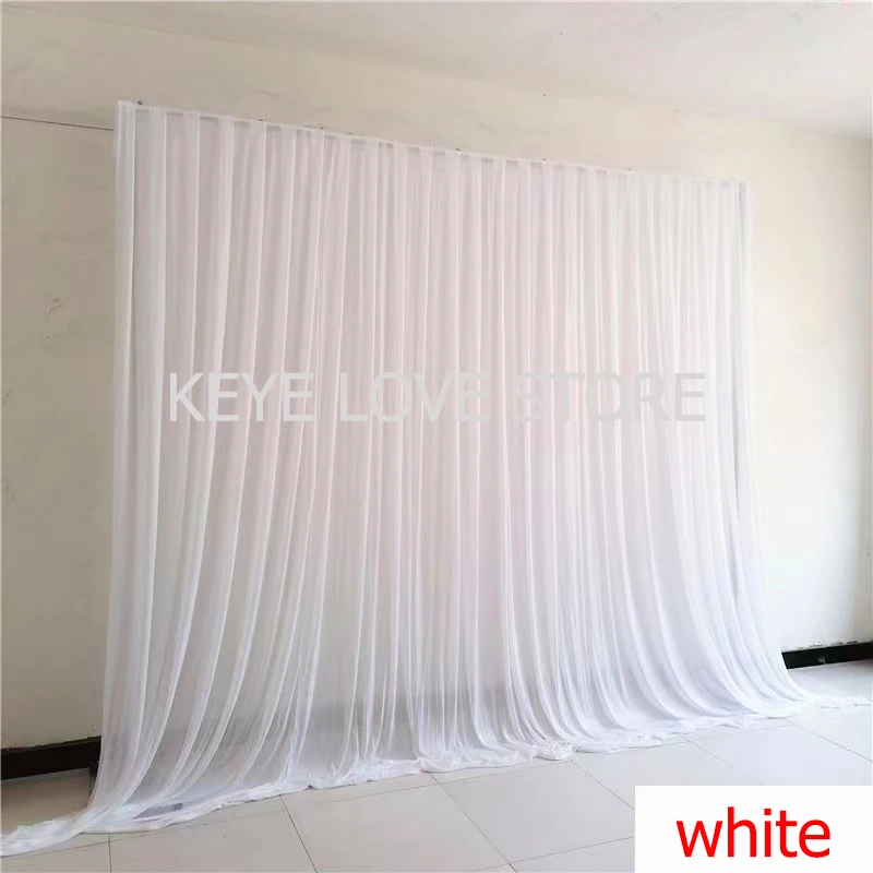 

Many Sizes Luxury White Silk Wedding Backdrop Event Party Banquet Backdrop Drapes Curtain Hotel Stage Background Panel Customize