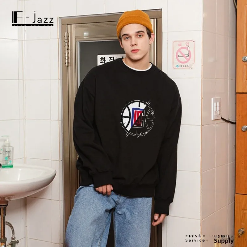 

Осенне-зимняя толстовка Fce Basketkeall American Sle, круглая толстовка Ne ex Student, повседневная длинная хлопковая толстовка све, уличная одежда