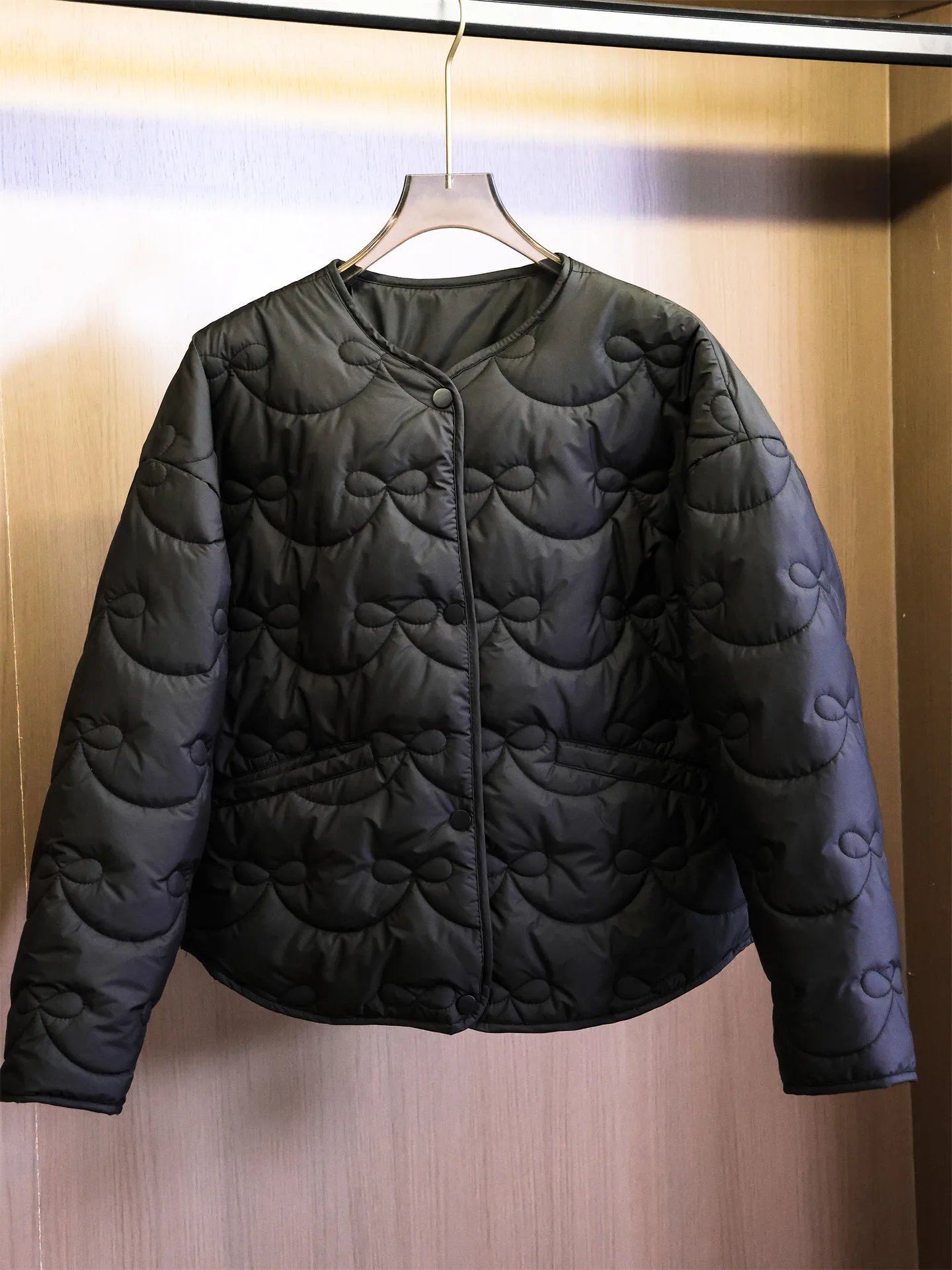 Thickened Loose Fit round Neck Jacket Pure Color Button down Long Sleeve Cotton Coat Warm Outerwear B964 for Women