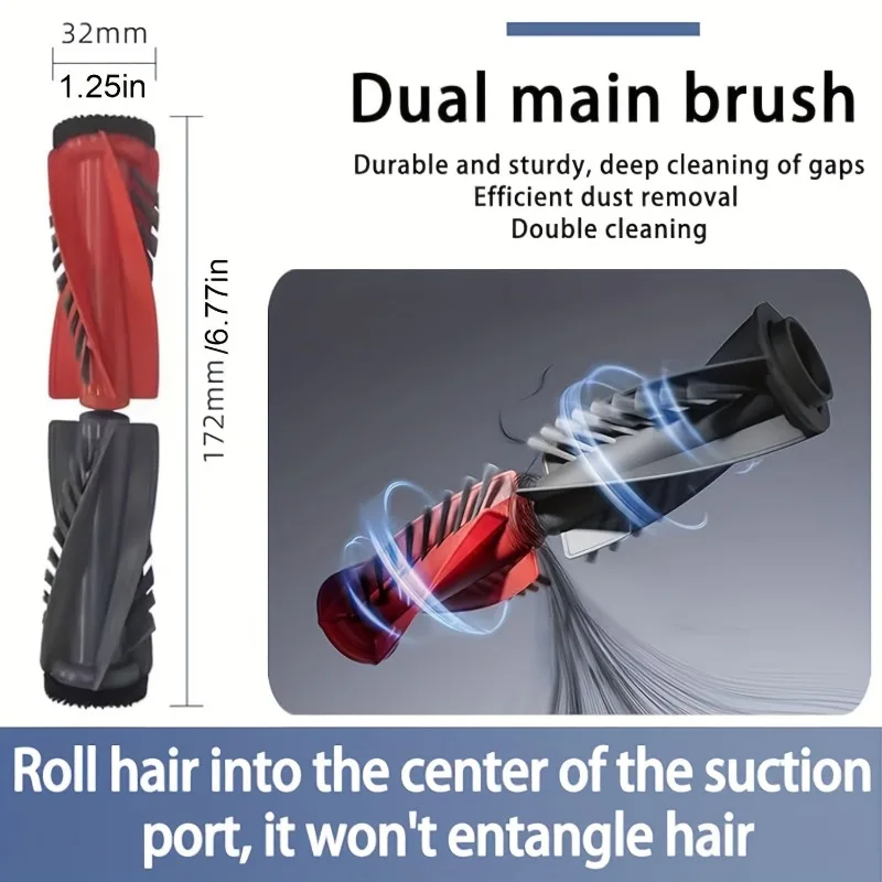 21-Piece Replacement Accessories for Roborock S10 Vacuum Cleaner ：Main Brushes, Filter, Side Brush, Mop , Round Mop , Dust Bag