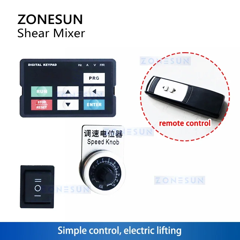 Zonesun ZS-J400 High Shear Homogenizer Rotor Stator Mixer High Speed Emulsifier Disperser High Shear Impeller