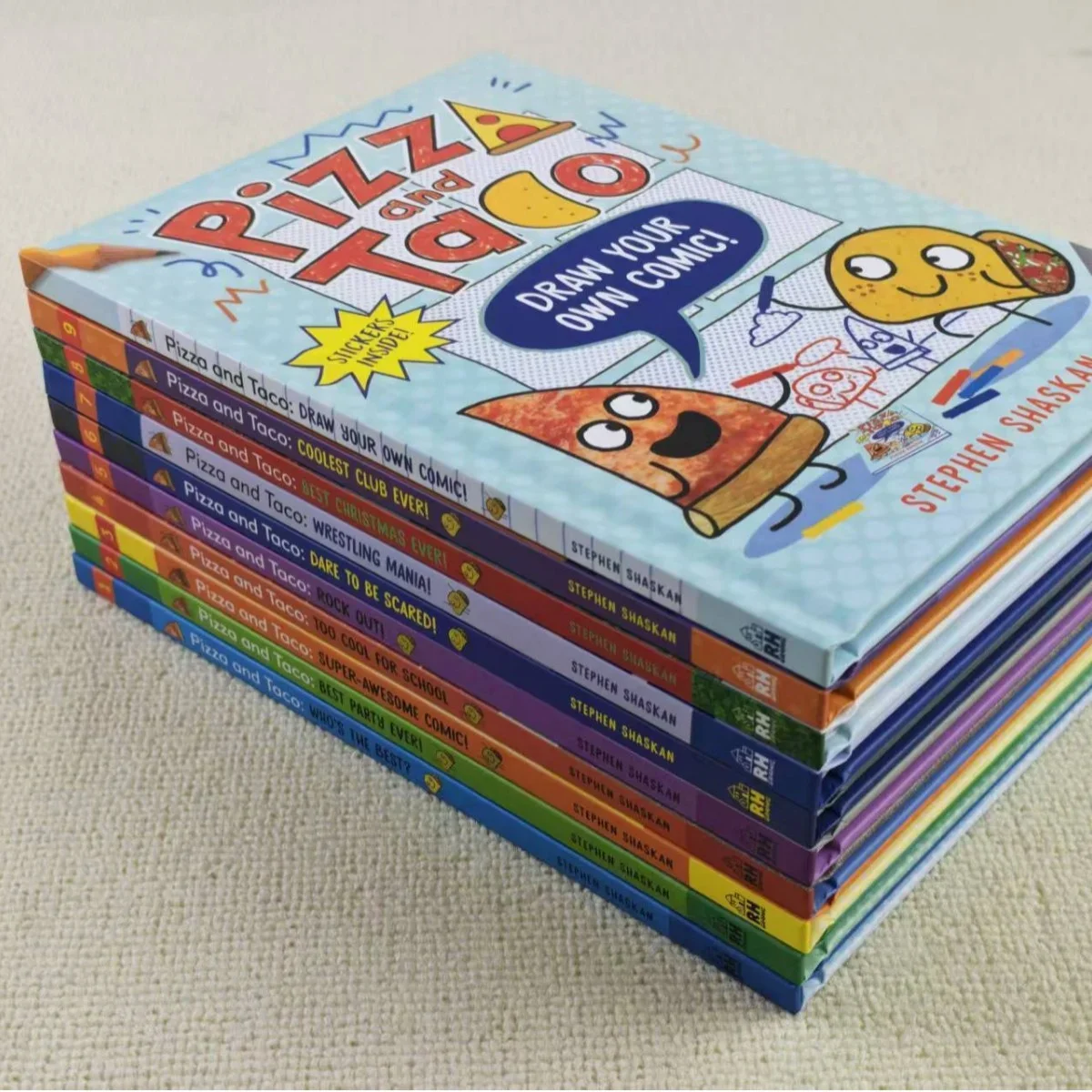 

Pizza and Taco 10 Volumes English Version Primary Chapter Color Comic Novel Hardcover English Books