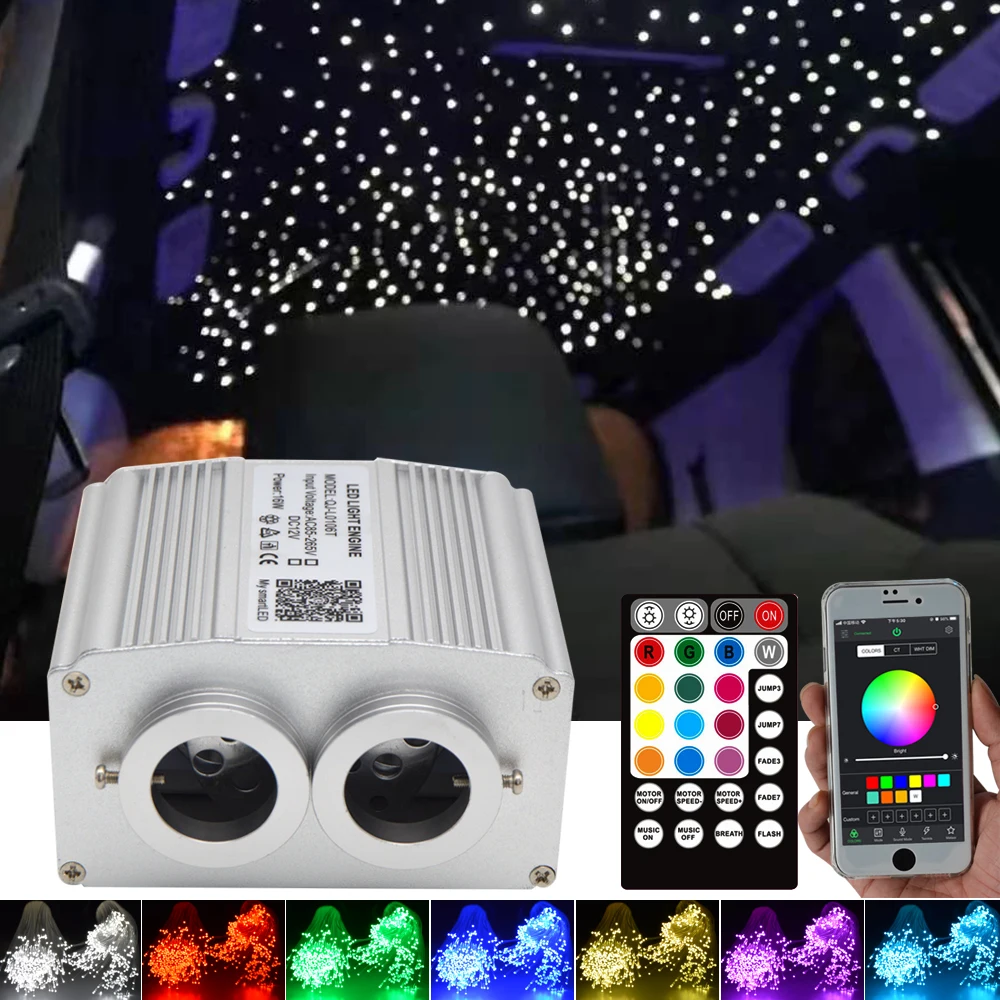 Twinkle luz de fibra óptica para o kit teto da estrela do carro bluetooth app controle inteligente lâmpada céu estrelado