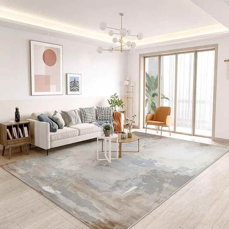 

Modern simple carpet, living room bedroom floor mat, high-end household European bedside blanket, black and white