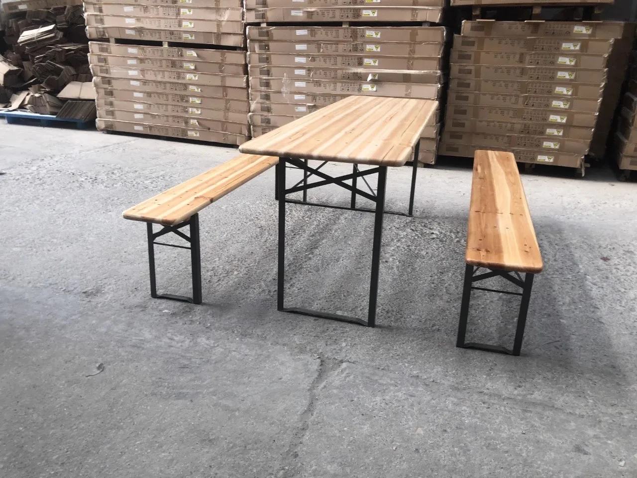 Folding Portable Outdoor Beer Bench Table Sets Picnic Travel Camping Garden Banquet Events Wooden Table and Chair Seat Set
