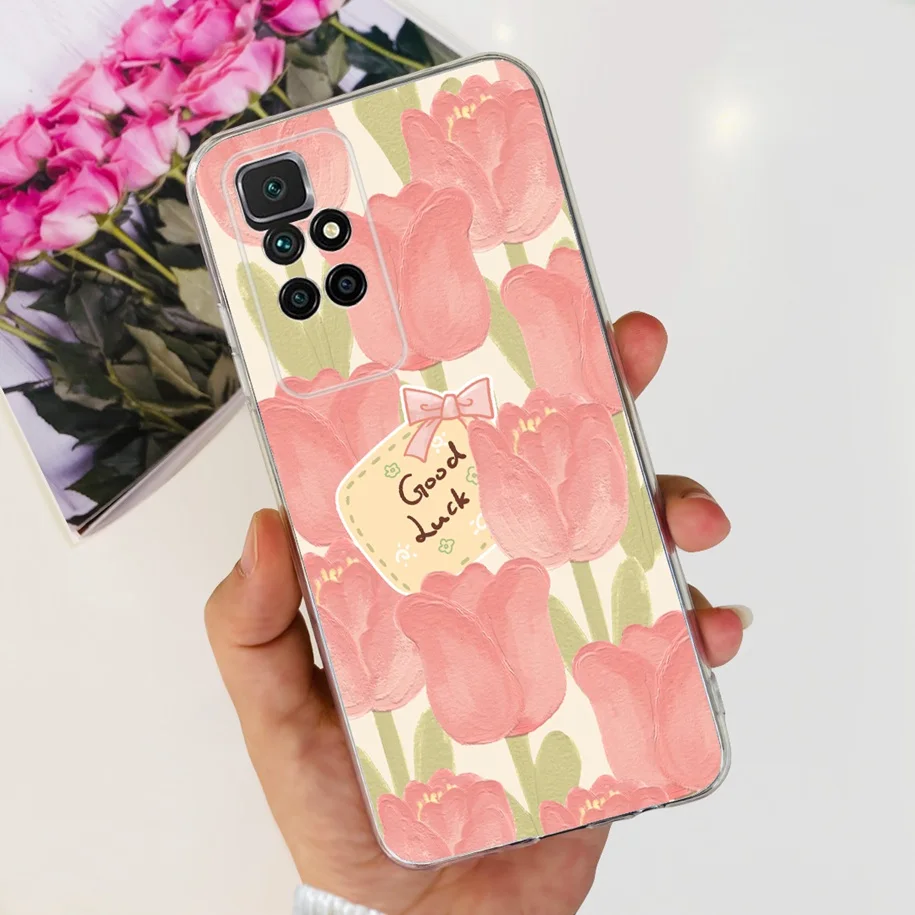 For Xiaomi Redmi 10 Case Redmi 10 Prime Cover Popular Flower Soft Transparent Silicone Phone Cases For Xiomi Redmi 10 2022 Funda