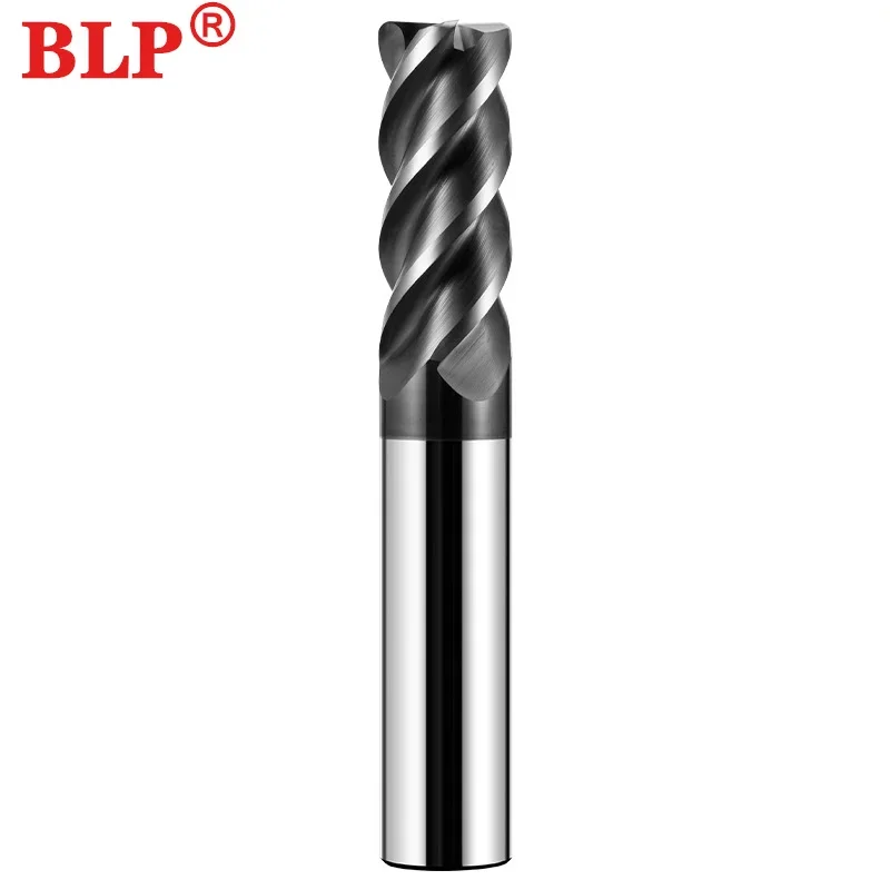 HRC65 4-Flute Nano Coating Tungsten Steel Carbide Round Nose R angle Milling Cutter CNC Machining Center Milling Cutters Tools