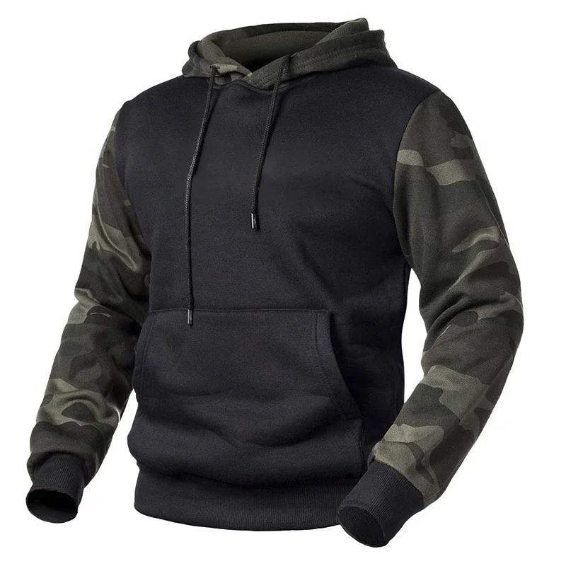 Punk Clothes Fashion Army Green Men Military Camouflage Hoodies Hooded Sweatshirts Male Camo Hoody Hip Hop Streetwear Brand Top
