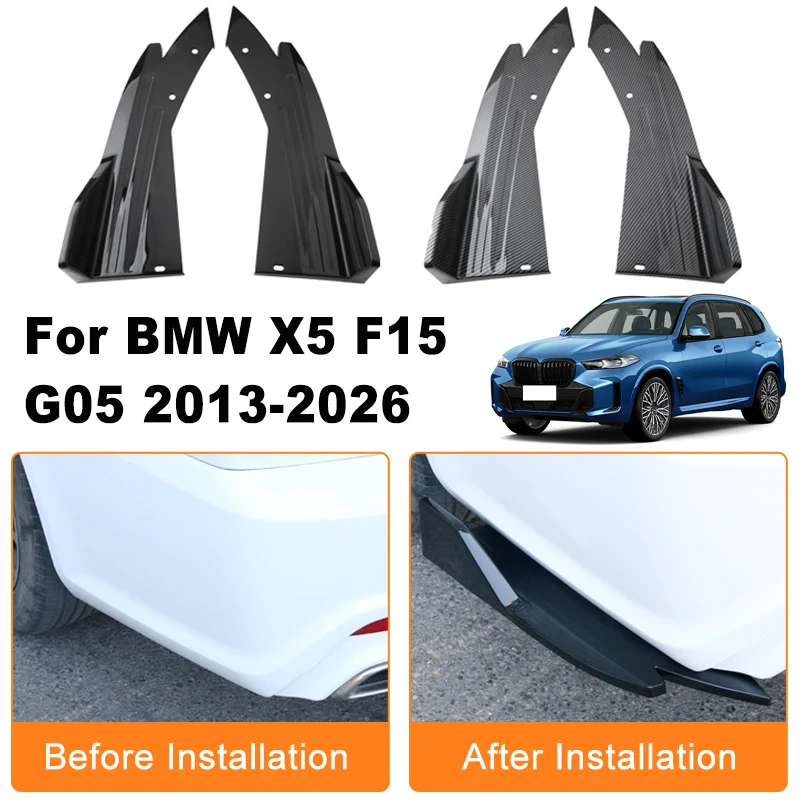 

Car Rear Bumper Spoiler Lip Diffuser Side Skirt Splitter Wrap Angle Anti-Crash Protection For BMW X5 F15 G05 2013-2026 2014 2015