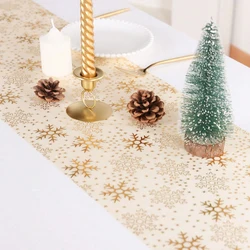 Elegant Table Runner Snowflakes in Gold (28 cm x 4.5 m) for Christmas and Advent Season, Festive Decoration for Special Occasion